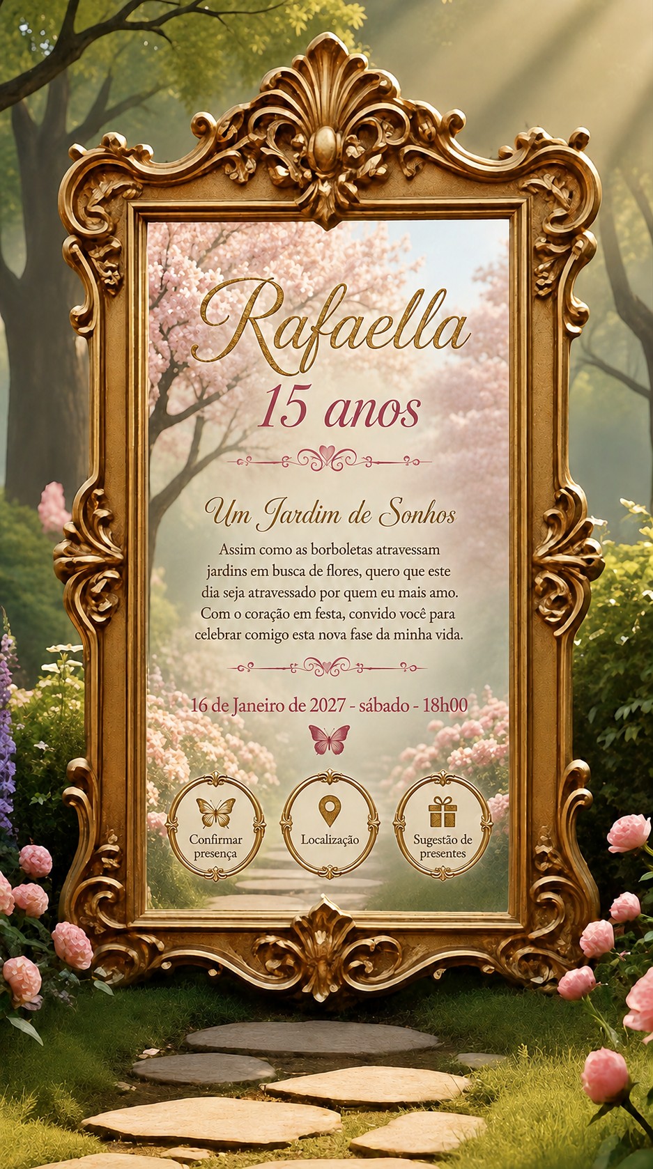 Convite de aniversário de 15 anos